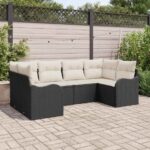 Gartensofa-set Schwarz Poly-Rattan