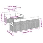 Sofa Set 8 pcs Schwarz und Creme Poly-Rattan – Bild 8