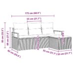 Sofa Set mit Kissen 4 pcs Schwarz Poly Rattan – Bild 8