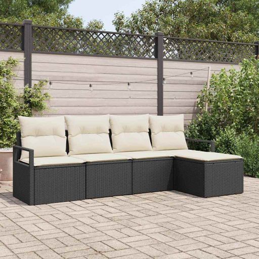 3346337_1.jpg Sofa Set 5 pcs Schwarz Poly-Rattan – Bild 1