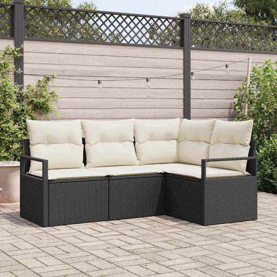3346357_1.jpg Sofa Set 4 pcs Schwarz Poly-Rattan – Bild 1