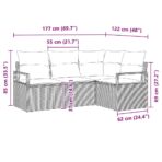 Sofa Set 4 pcs Schwarz Poly-Rattan – Bild 8
