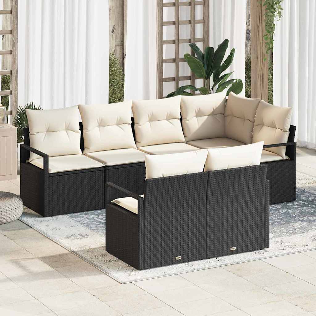3346417_1.jpg Sofa Set 7 pcs Schwarz Poly-Rattan – Bild 1