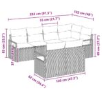 Sofa Set 7 pcs Schwarz Poly-Rattan – Bild 8