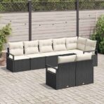 Sofa Set 8 pcs Schwarz Poly-Rattan – Bild 3