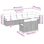 Sofa Set 8 pcs Schwarz Poly-Rattan – Bild 8