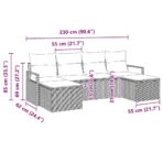 Sofa Set 6 pcs Schwarz Poly-Rattan – Bild 8