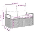 Sofa Set mit Kissen 6 pcs Schwarz Poly Rattan – Bild 9