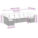 Sofa Set mit Kissen 7 pcs Schwarz Poly Rattan – Bild 8