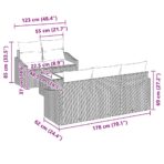 Sofa Set mit Kissen 6 pcs Schwarz und Creme Poly-Rattan – Bild 8