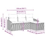 Sofa Set mit Kissen 4 pcs Schwarz Poly Rattan – Bild 8
