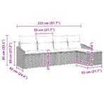 Sofa Set mit Kissen 5 pcs Schwarz Poly-Rattan – Bild 8