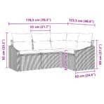 Sofa Set mit Kissen 4 pcs Schwarz Poly Rattan – Bild 8