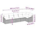 Sofa Set mit Kissen 6 pcs Schwarz Poly Rattan – Bild 8