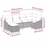 Sofa Set mit Kissen 6 pcs Schwarz Poly Rattan – Bild 9