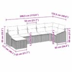 Sofa Set mit Kissen 7 pcs Schwarz Poly Rattan – Bild 9