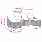 Sofa Set mit Kissen 6 pcs Schwarz Poly Rattan – Bild 8