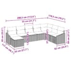 Sofa Set mit Kissen 8 pcs Schwarz Poly-Rattan – Bild 9