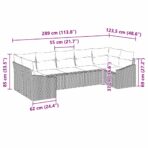 Sofa Set mit Kissen 7 pcs Schwarz Poly Rattan – Bild 8