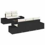 Sofa Set mit Kissen Schwarz Poly Rattan – Bild 2