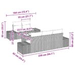 Sofa Set mit Kissen Schwarz Poly Rattan – Bild 8