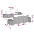 Sofa Set mit Kissen 7 pcs Schwarz Poly Rattan – Bild 8