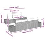 Sofa Set mit Kissen 8 pcs Schwarz Poly Rattan – Bild 8