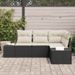 Gartensofa-set 4 pcs Schwarz Poly-Rattan – Bild 3