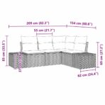 Gartensofa-set 4 pcs Schwarz Poly-Rattan – Bild 8