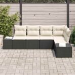 Gartensofa-set 5 pcs Schwarz Poly-Rattan – Bild 3
