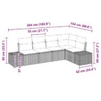 Gartensofa-set 5 pcs Schwarz Poly-Rattan – Bild 8