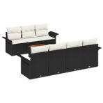 Gartensofa-set mit Kissen 8 pcs Schwarz Poly-Rattan – Bild 2