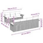 Gartensofa-set mit Kissen 8 pcs Schwarz Poly-Rattan – Bild 8