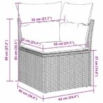 Gartensofa-set mit Kissen 6 pcs Schwarz Poly-Rattan – Bild 13