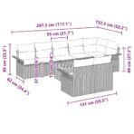 Gartensofa-set mit Kissen 9 pcs Schwarz Poly-Rattan – Bild 9