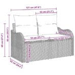 Gartensofa-set mit Kissen 7 pcs Schwarz Poly-Rattan – Bild 10