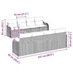 Gartensofa-set mit Kissen 9 pcs Schwarz Poly-Rattan – Bild 8