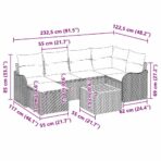 Gartensofa-set mit Kissen 7 pcs Schwarz Poly-Rattan – Bild 10