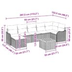 Gartensofa-set mit Kissen 8 pcs Schwarz Poly-Rattan – Bild 10