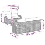 Gartensofa-set mit Kissen 6 pcs Schwarz Poly-Rattan – Bild 11