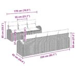 Gartensofa-set mit Kissen 8 pcs Schwarz Poly-Rattan – Bild 10