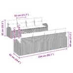 Gartensofa-set mit Kissen 9 pcs Schwarz Poly-Rattan – Bild 11