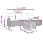 Gartensofa-set mit Kissen 6 pcs Schwarz Poly-Rattan – Bild 13