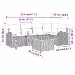 Gartensofa-set mit Kissen 6 pcs Schwarz Poly-Rattan – Bild 13