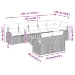 Gartensofa-set mit Kissen 9 pcs Schwarz Poly-Rattan – Bild 13