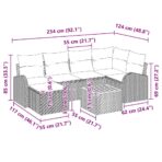 Gartensofa-set mit Kissen 7 pcs Schwarz Poly-Rattan – Bild 10