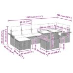 Sofa Set mit Kissen 8 pcs Schwarz Poly-Rattan – Bild 12