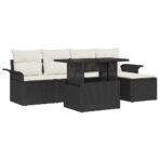 Sofa Set mit Kissen 8 pcs Schwarz Poly-Rattan – Bild 2