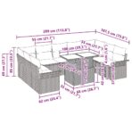 Sofa Set mit Kissen 10 pcs Schwarz Poly-Rattan – Bild 11