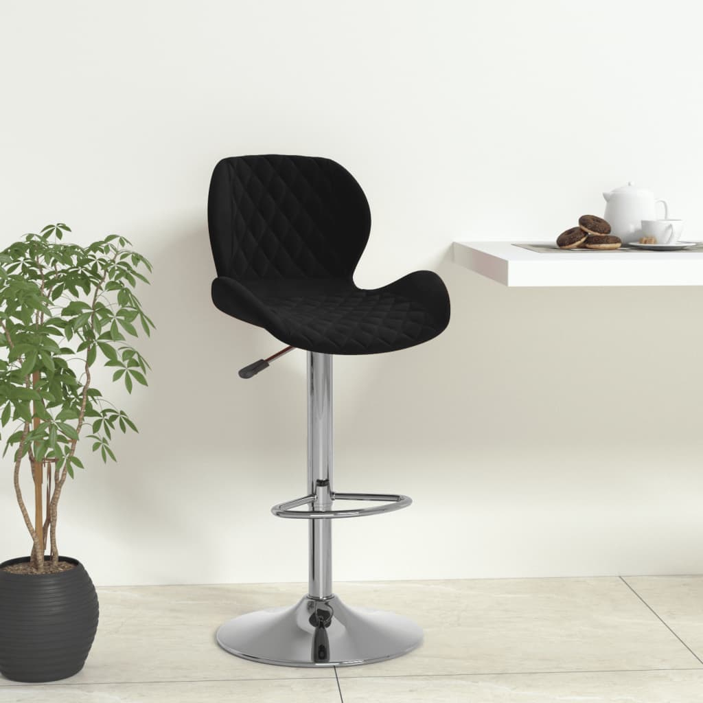 334897_1.jpg Barhocker 2 Stk. Schwarz Samt – Bild 1